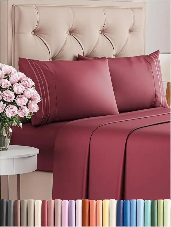 California King 4-Piece Sheet Set – Soft, Breathable & Cooling Hotel Luxury Bedding for Women, Men, Kids & Teens