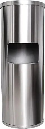 Stainless Steel Floor-Standing Wipe Dispenser with Built-In Trash Can – Fits Most Sanitizing & Disinfecting Wipe Refill Rolls