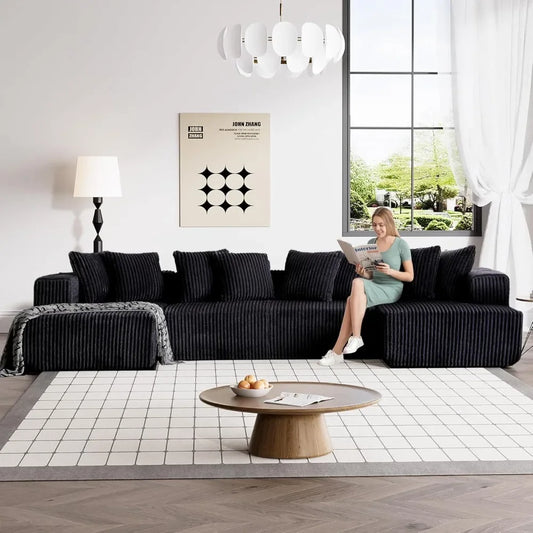 131" Modular Sectional Couch with Chaise Lounge
