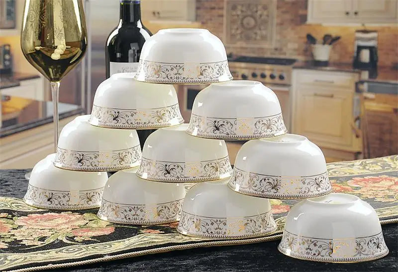 46-piece Set, Royal Gold FIne Bone China Dinnerware