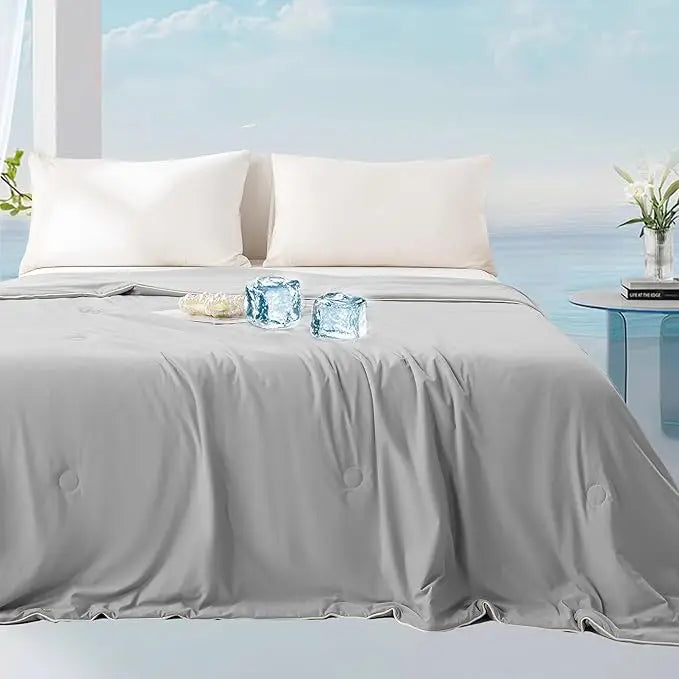 Cooling Comforter Double-Sided Ice Cool Spandex Fabric – Soft, Lightweight Summer Blanket for Hot Sleepers & Night Sweats