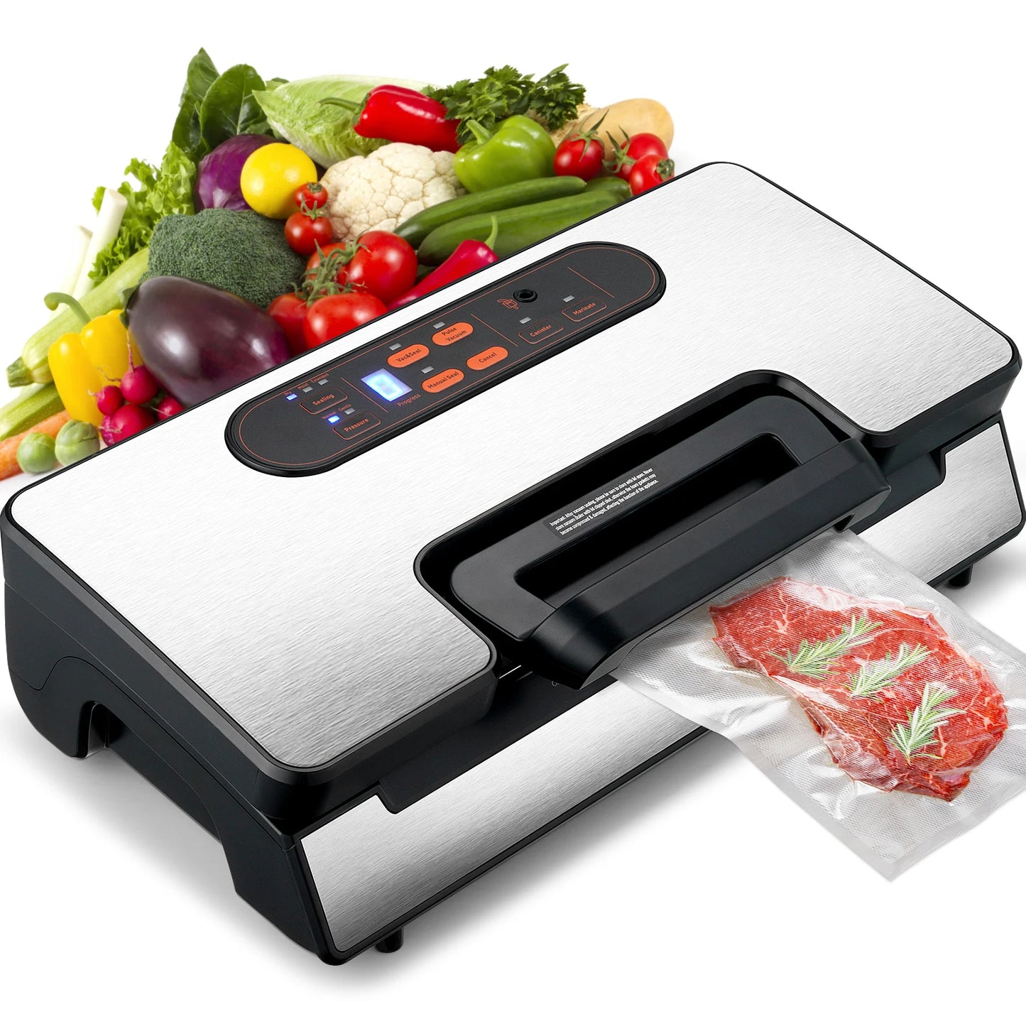 SucceBuy 90Kpa 130W Vacuum Sealer Machine – Food Packaging System with 10 Free Vacuum Bags – Household Kitchen Food Preservation & Storage
