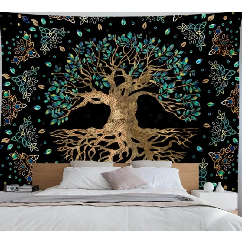 Tree of Life Wall Tapestry – Psychedelic & Mystical Aesthetic Décor for Living Room, Bedroom, or Dorm
