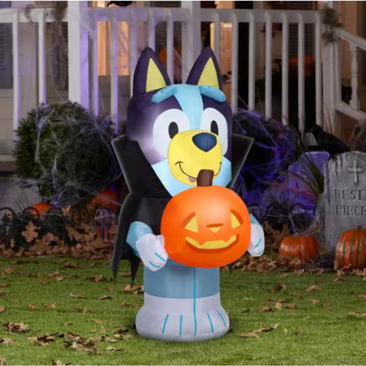 Halloween Airblown Inflatable – Bluey in Vampire Costume, Small Size – Perfect Trick-or-Treat Decoration