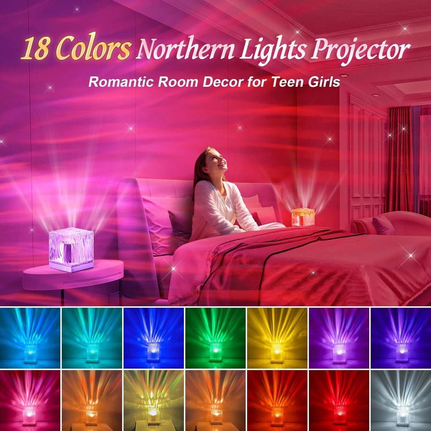 Northern Lights Projector – LED Room Decor & Gift for Teens and Women