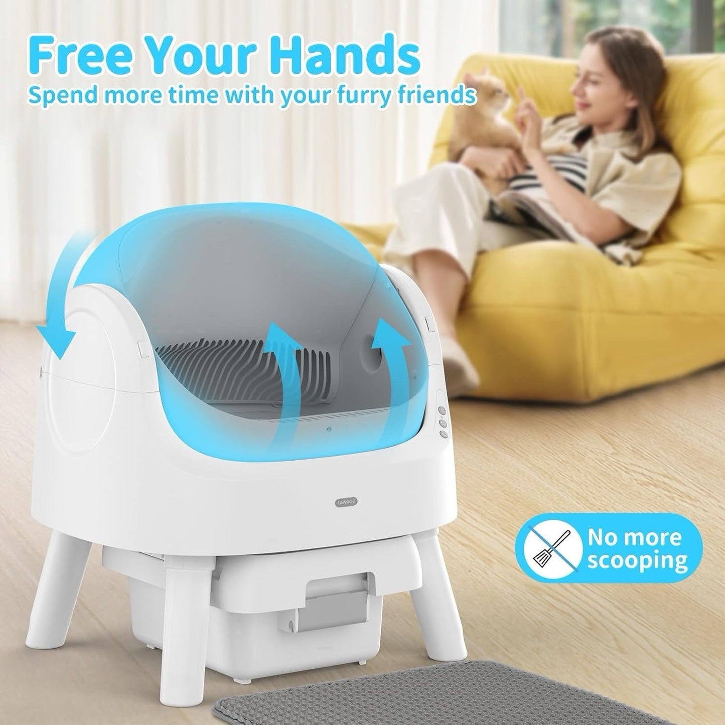 Autoscooper 11 Self-Cleaning Cat Litter Box – Automatic Litter Box for Multiple Cats