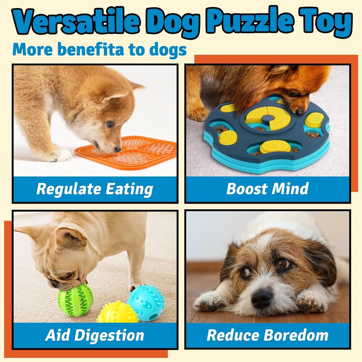 9-Piece Dog Puzzle Toy Set – Interactive Enrichment Toys with Lick Mat & Treat Balls