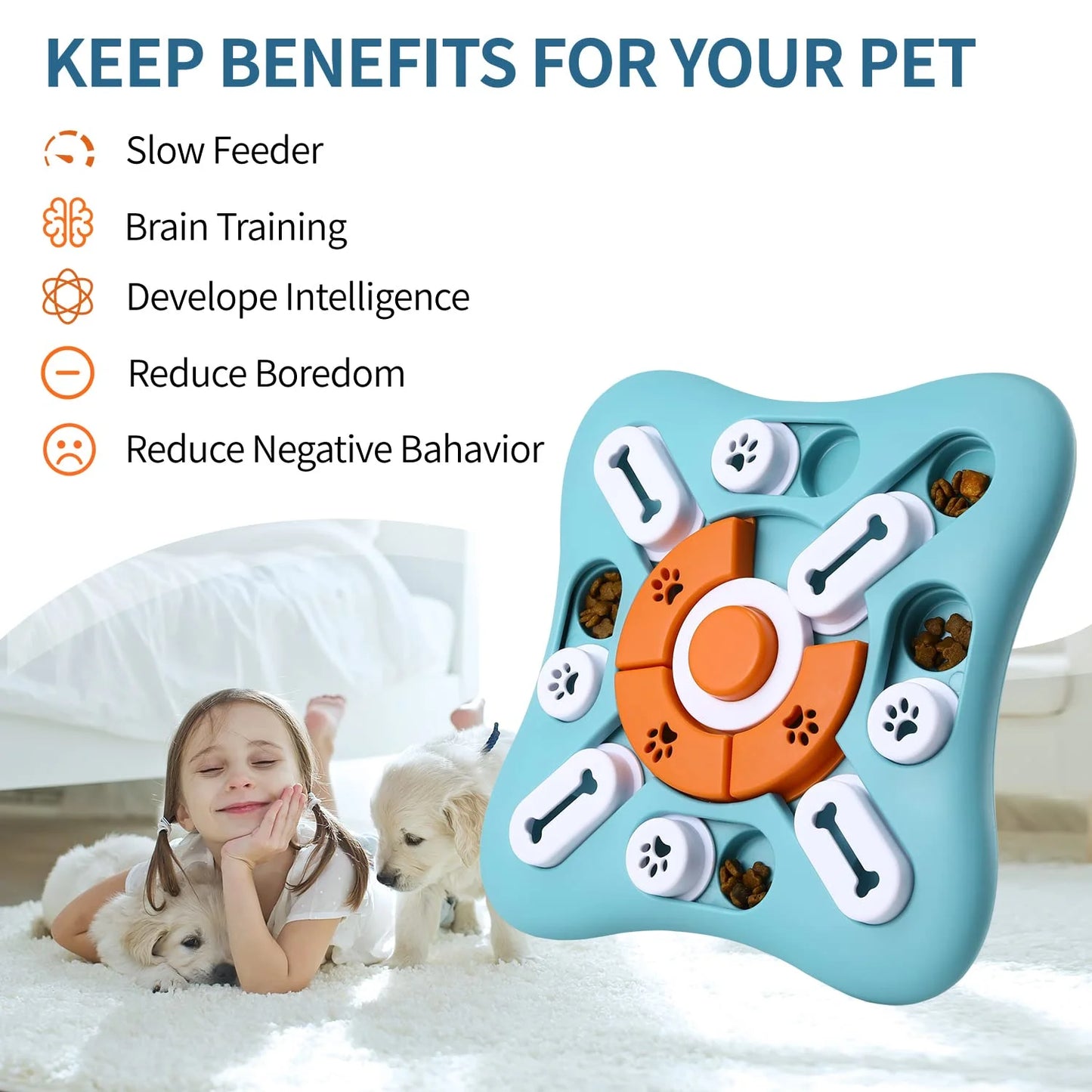 Interactive Dog Puzzle Toy – Treat-Dispensing Enrichment Toy for Brain Stimulation & IQ Training