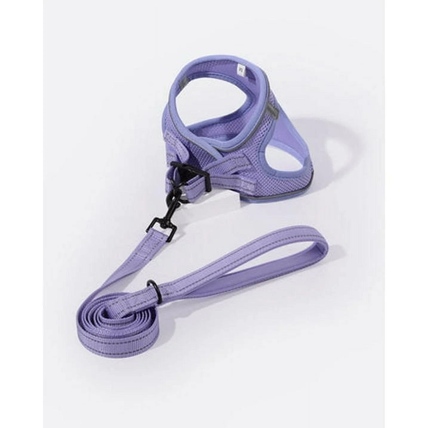 Puppy Harness & Leash Set – Reflective Adjustable Step-In Dog Harness for Small Dogs, Purple Lavender, XS