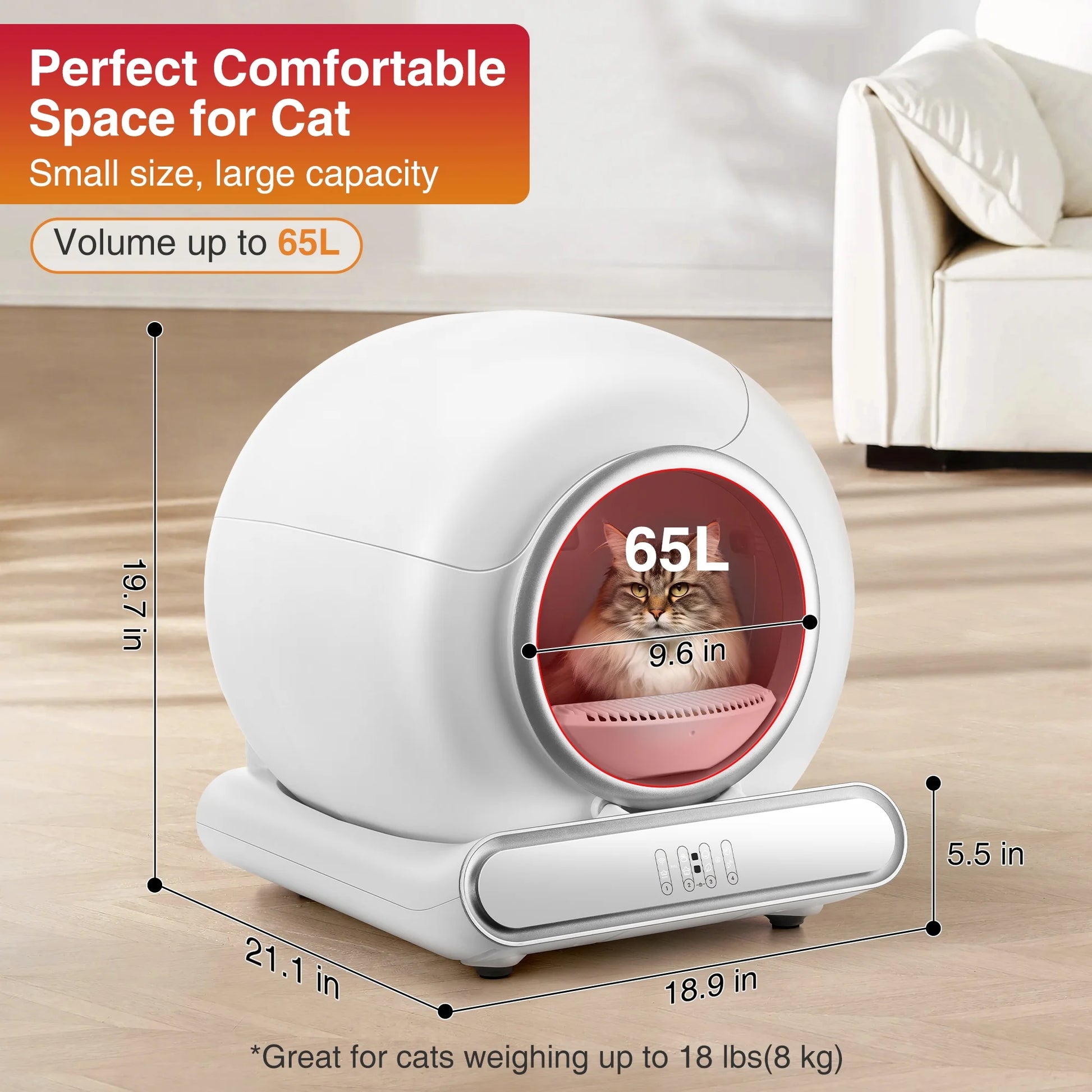 Self-Cleaning Automatic Cat Litter Box with App Control – Large Capacity, WiFi Enabled