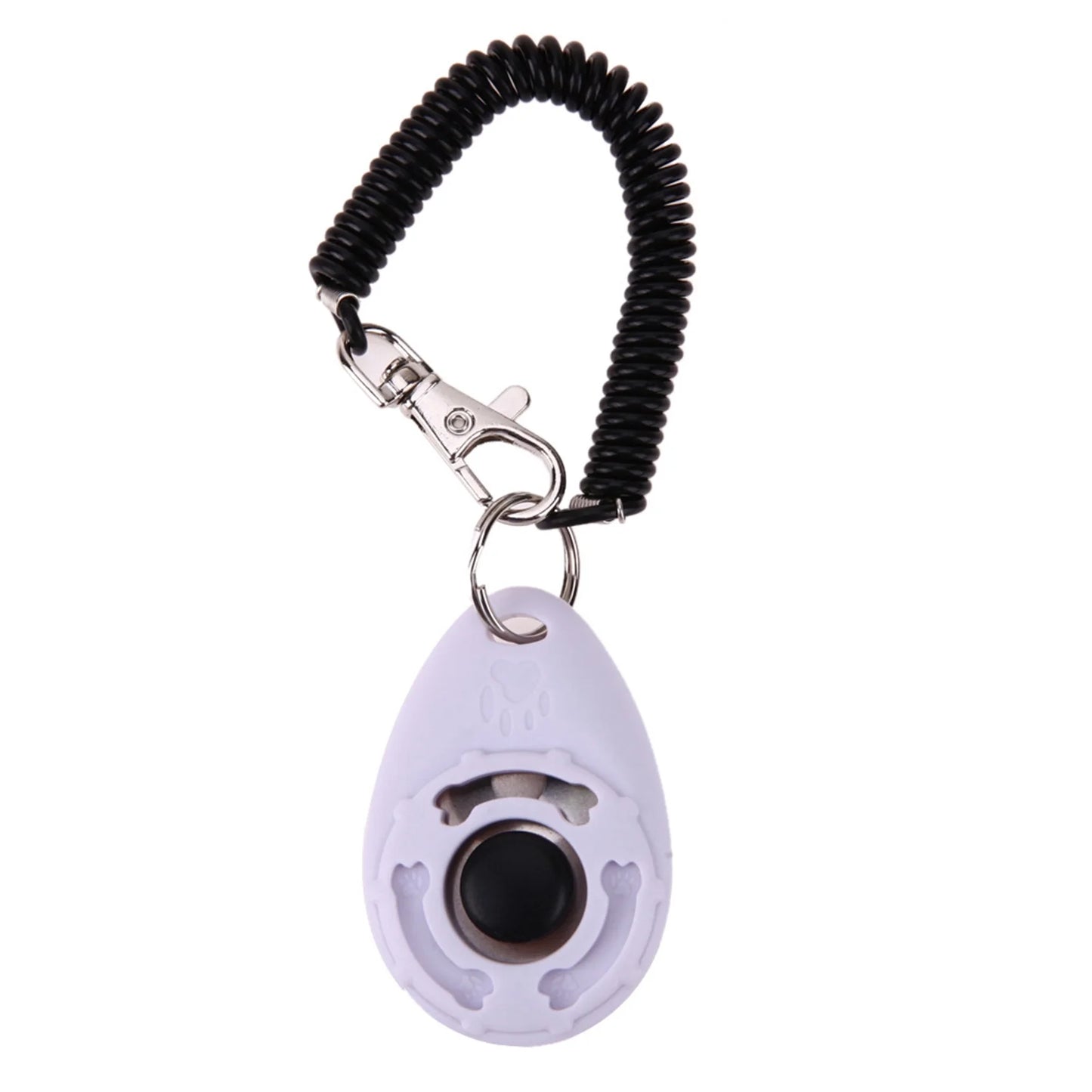 Dog Training Clicker with Wrist Lanyard – Big Button Pet Behavioral Training for Dogs, Cats, Birds & Horses, White