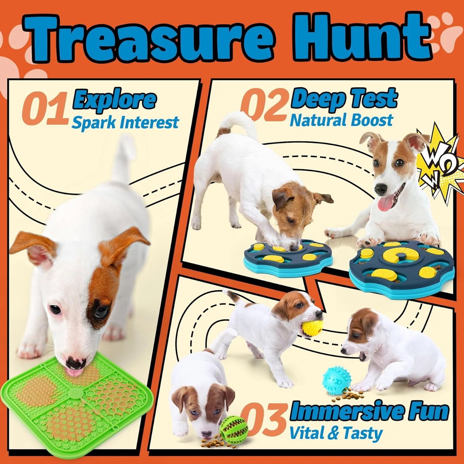 9-Piece Dog Puzzle Toy Set – Interactive Enrichment Toys with Lick Mat & Treat Balls