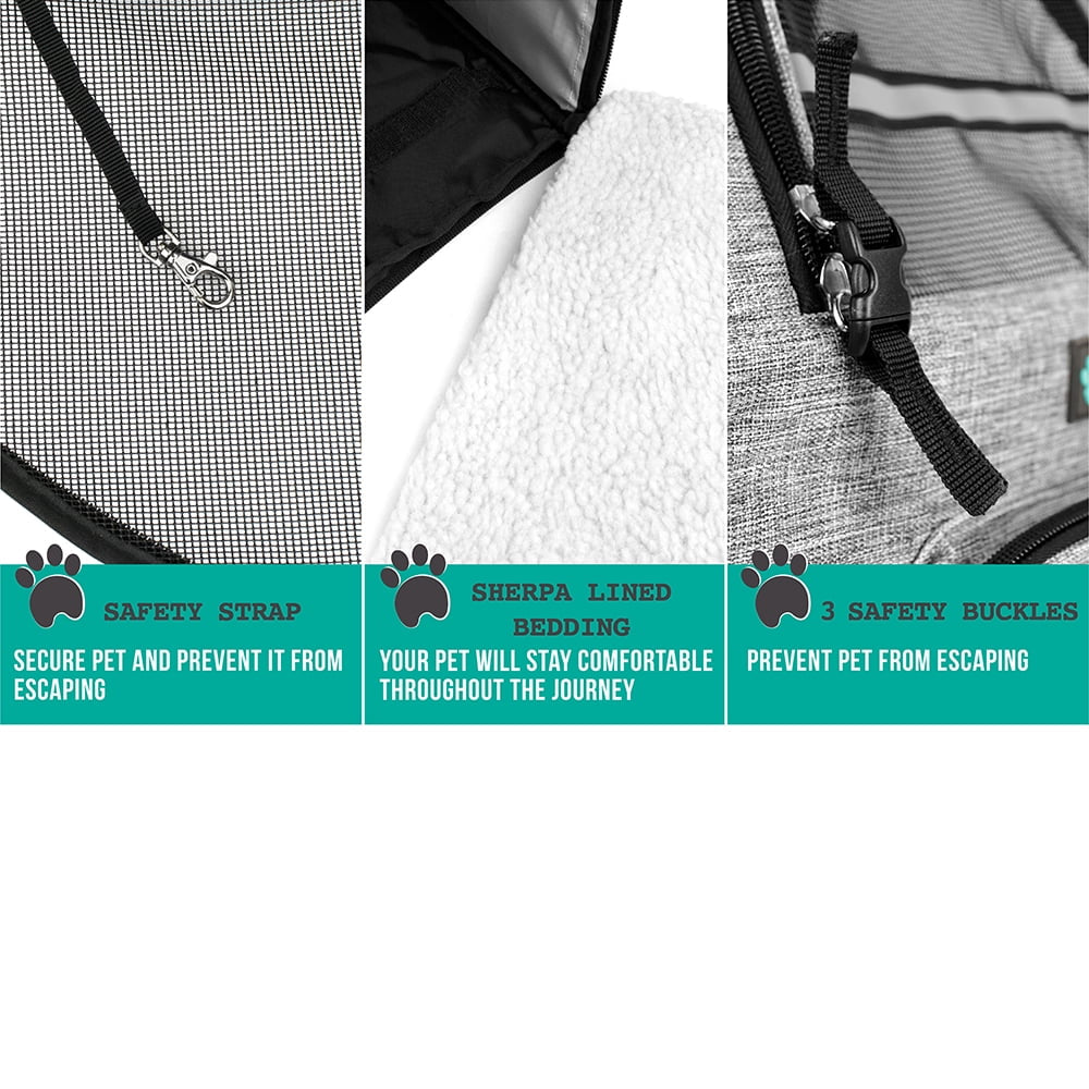 Ventilated Pet Backpack Carrier – Airline Approved Dog & Cat Travel Backpack, Grey