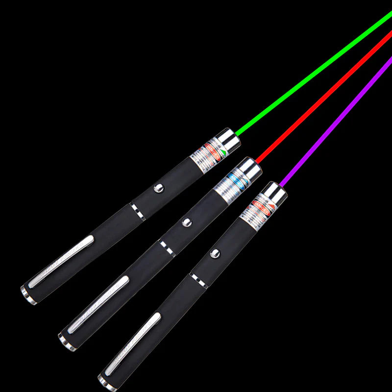 3-Pack 900 Mile Laser Pointer Pen – Green, Blue & Red Visible Beam