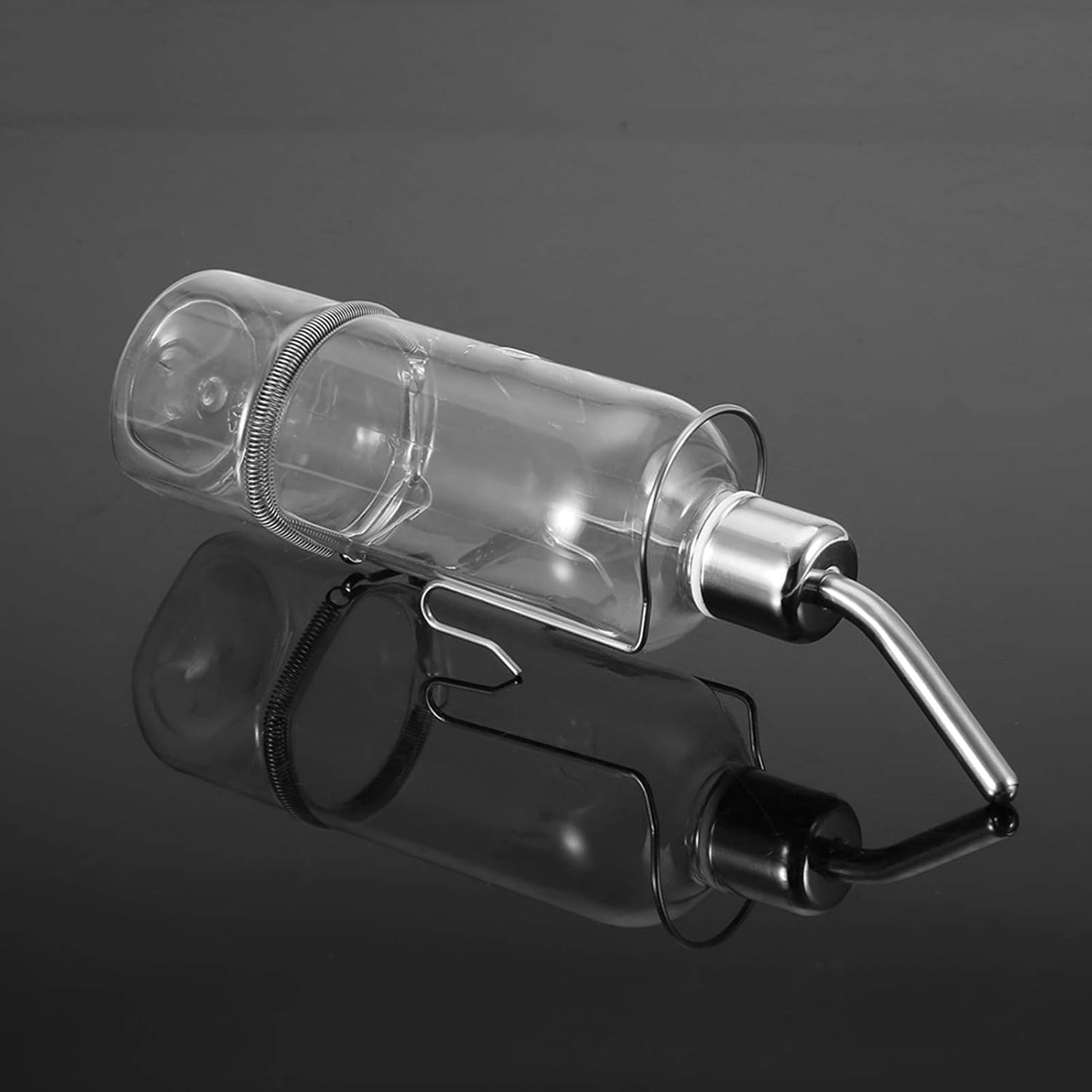 Automatic Pet Water Dispenser – 180ml Transparent Nipple Bottle with Stainless Steel Ball for Birds, Hamsters & Small Pets