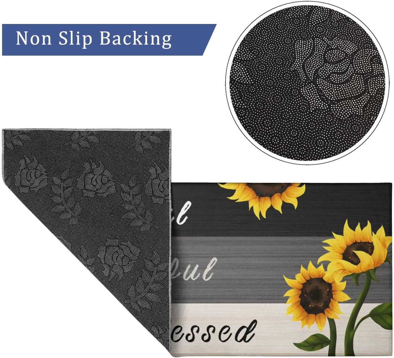 Sunflower Kitchen Rugs – Set of 2 Farmhouse Kitchen Mats