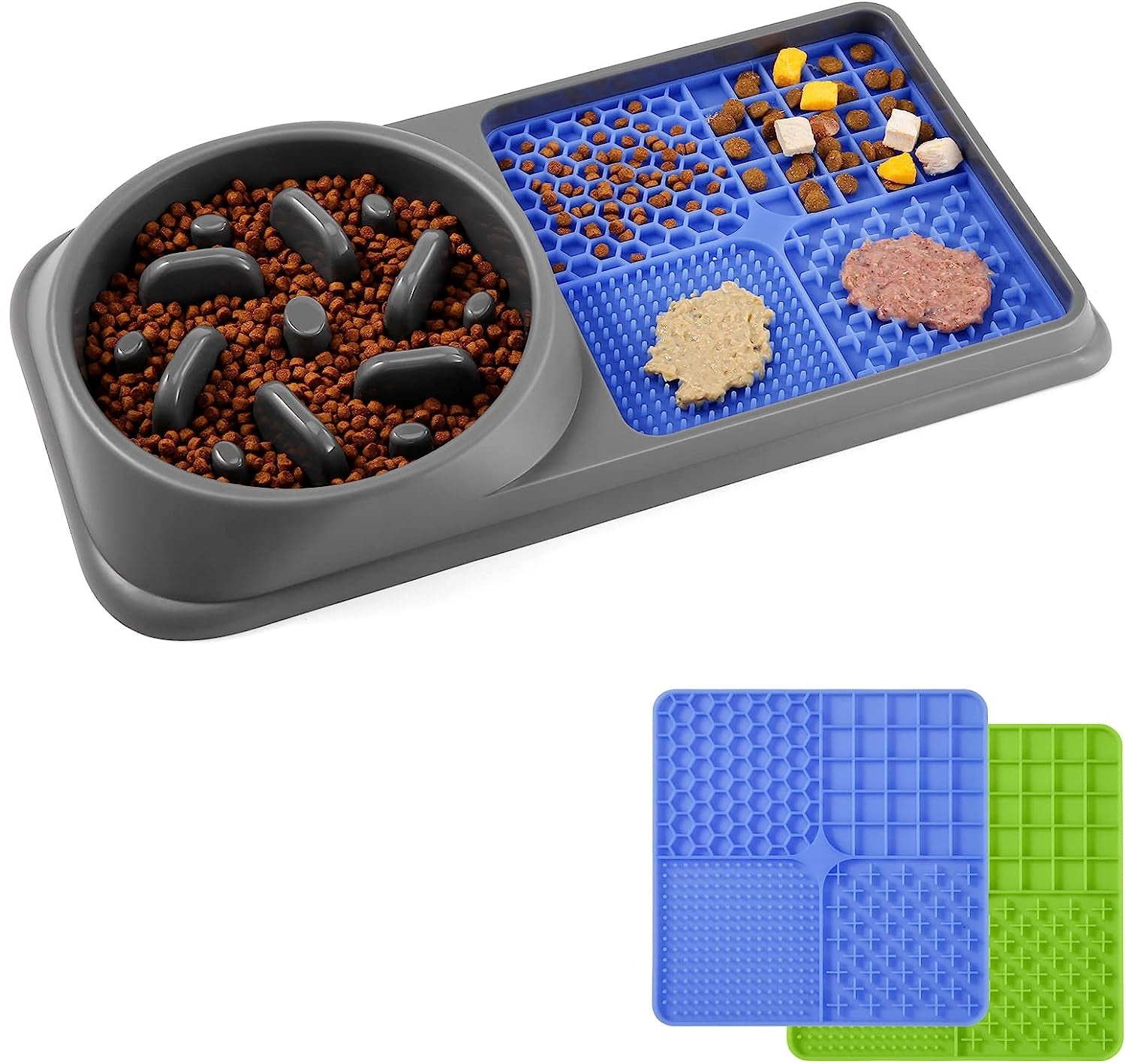 Dog Slow Feeder & Licking Mat Set – Premium 2-Pack Lick Pads for Healthy Mealtime