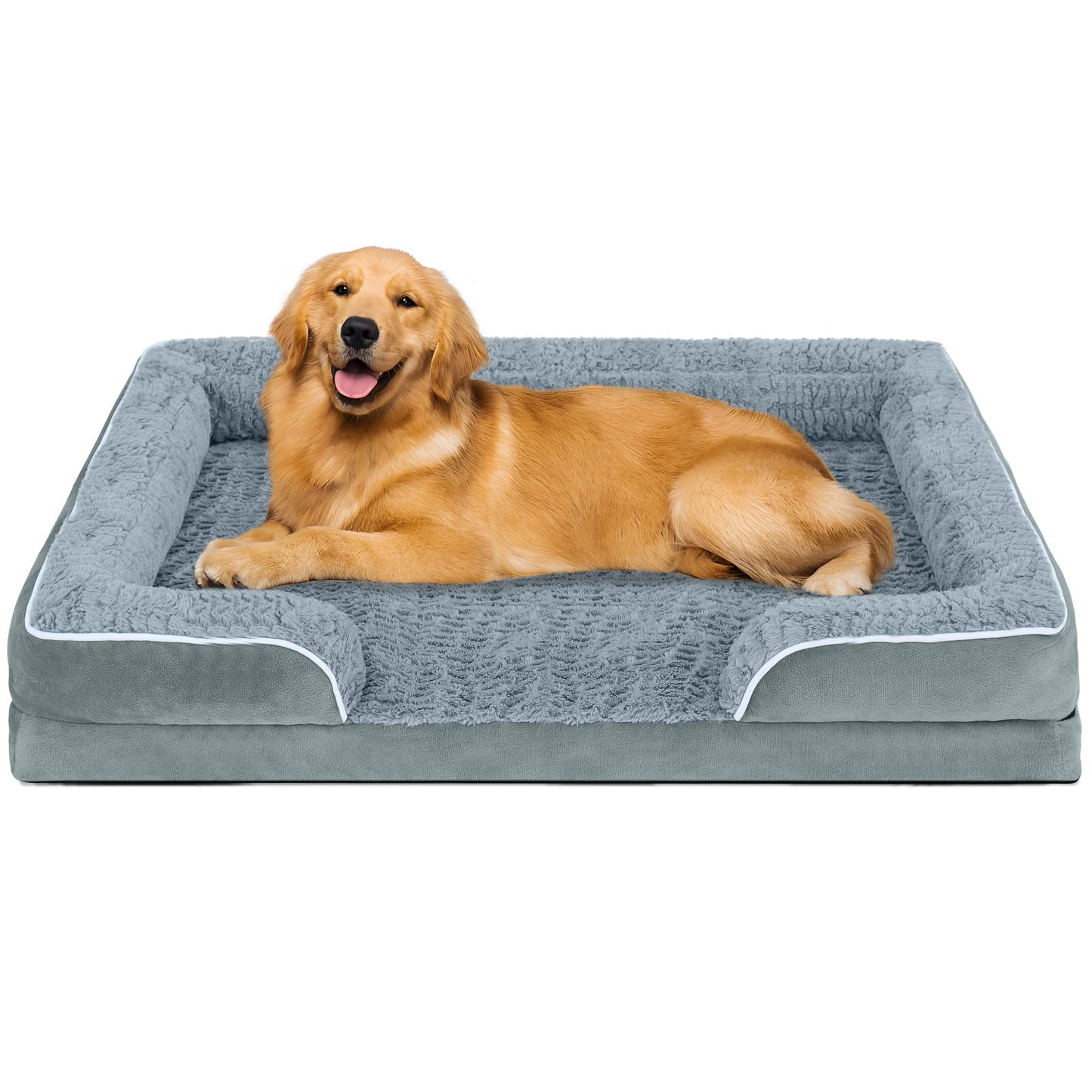 Extra-Large Orthopedic Dog Bed – Waterproof Sofa Bed with Non-Slip Base and Removable Washable Cover, Gray (M–XXL)