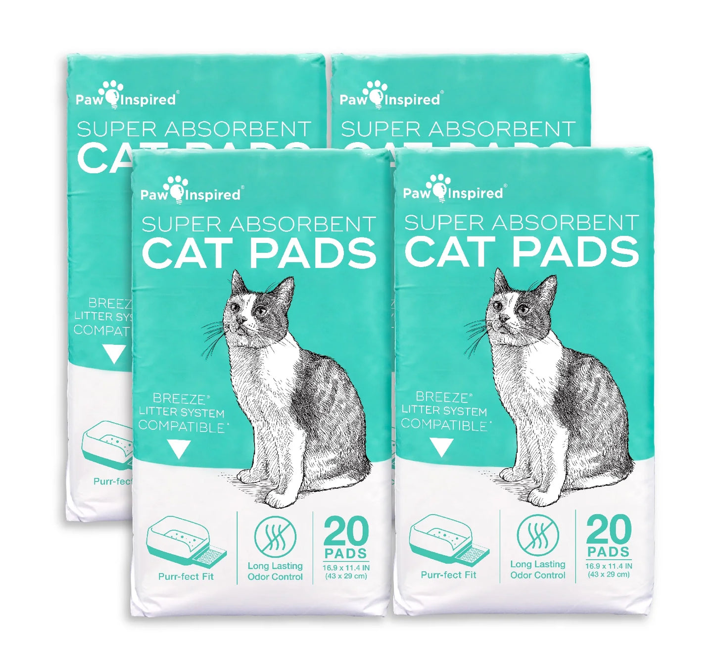 80-Count Cat Litter Pads – Absorbent Refill Pads Compatible with Breeze Litter System