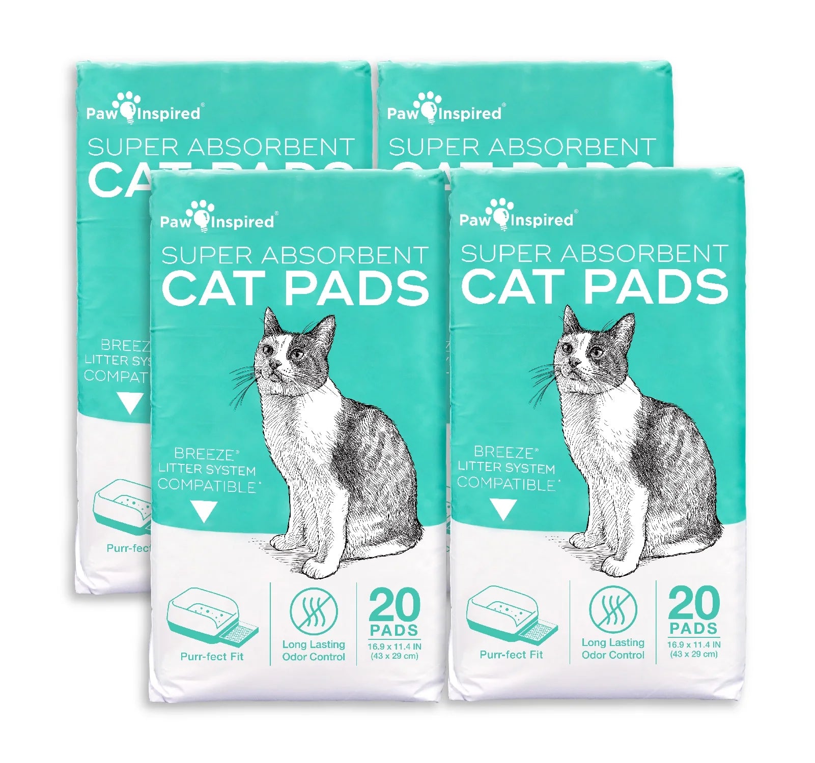 80-Count Cat Litter Pads – Absorbent Refill Pads Compatible with Breeze Litter System