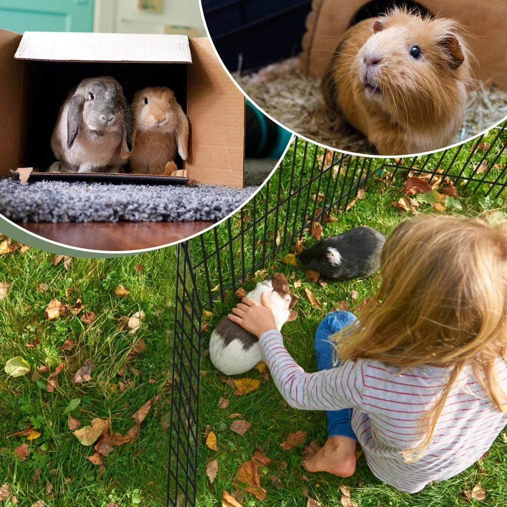 24" Portable Dog Playpen – Metal Wire Exercise Pen & Crate for Small Pets, Black