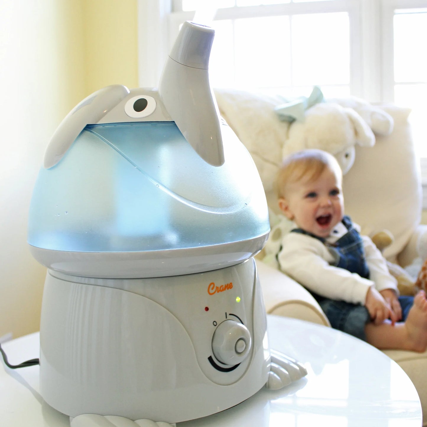 Crane Ultrasonic Elephant Humidifier – 1 Gallon Cool Mist for Nursery & Bedroom