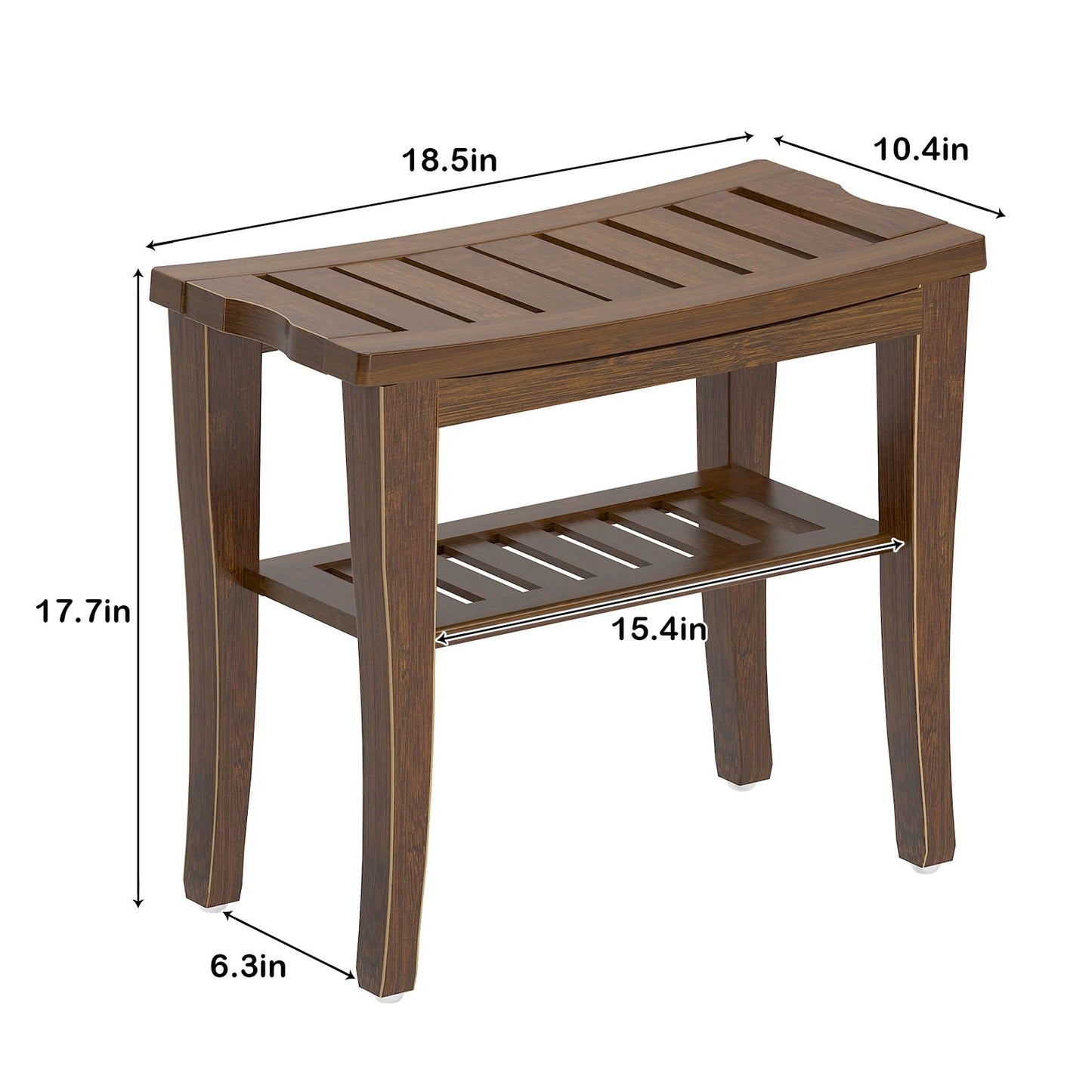 Bamboo Wood Bathroom Shower Bench – Non-Slip Waterproof Shower Stool, Indoor & Outdoor