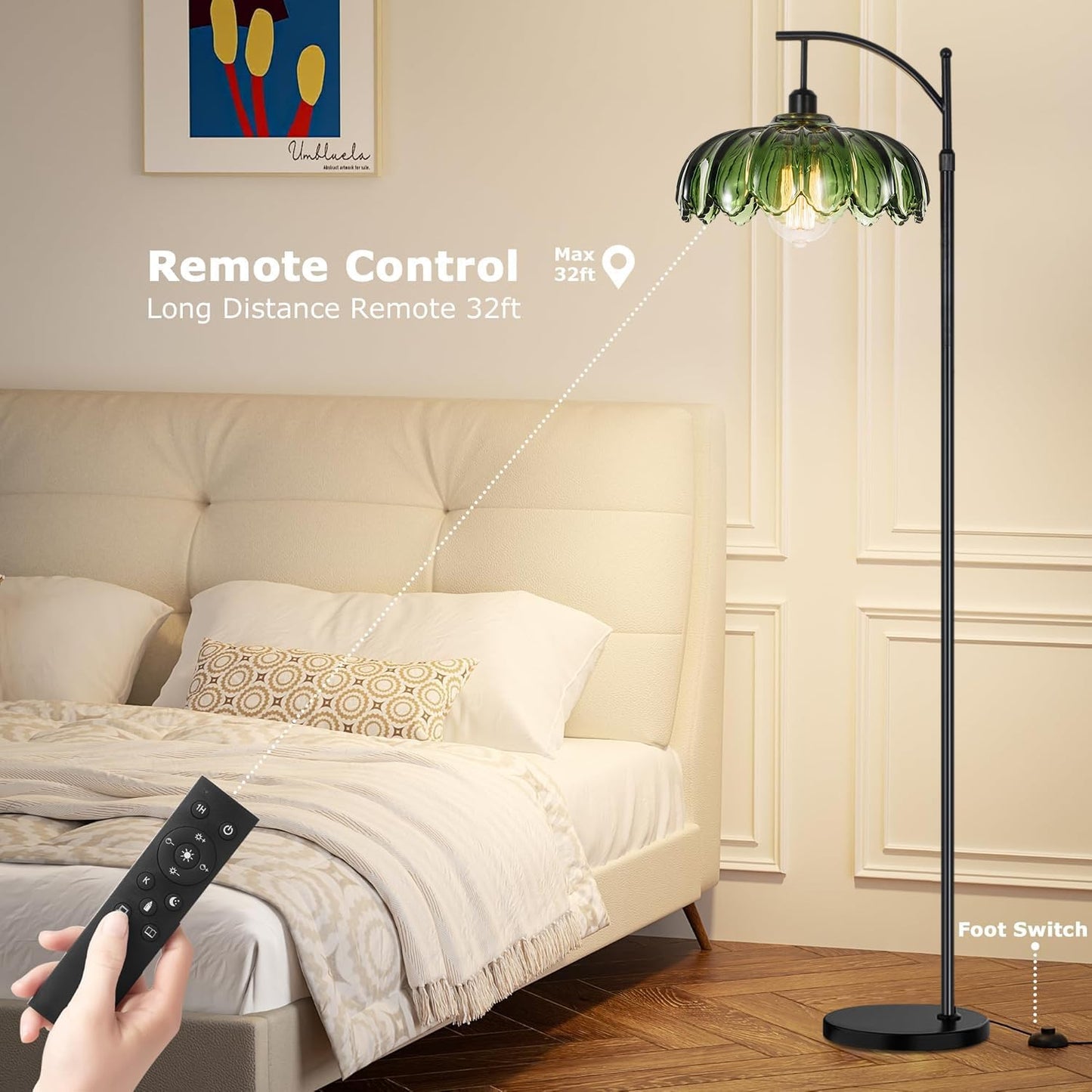 Gold Floor Lamp – Modern Standing Lamp for Living Room & Bedroom