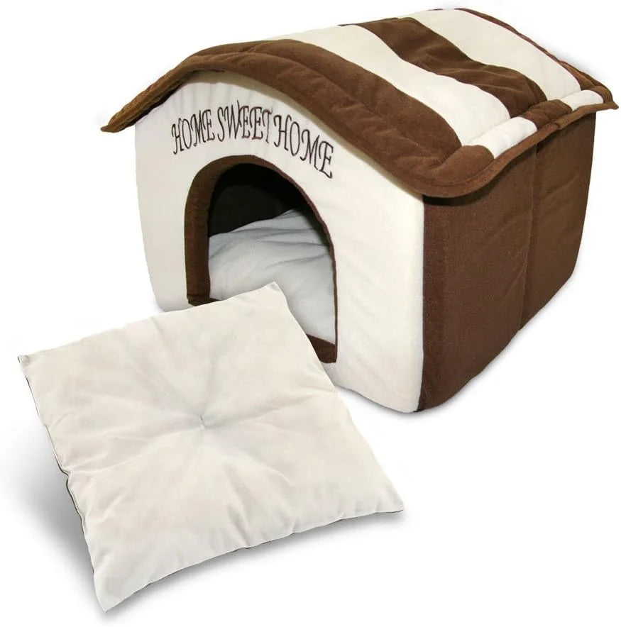 Portable Indoor Pet House – Cozy Shelter for Cats & Small Dogs, Cream
