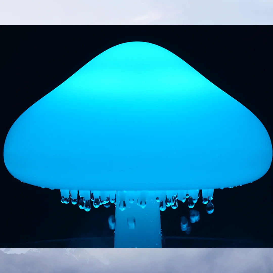 Cloud Rain Humidifier with Remote – Water Drip White Noise Lamp, Mushroom Design