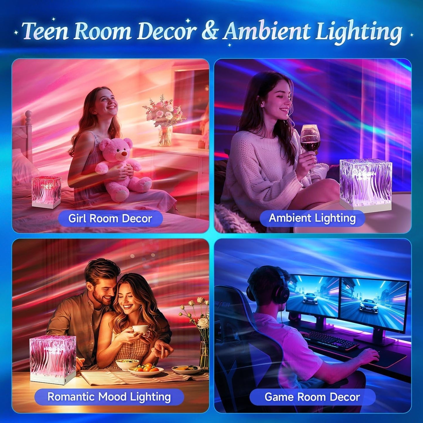 Northern Lights Projector – LED Room Decor & Gift for Teens and Women