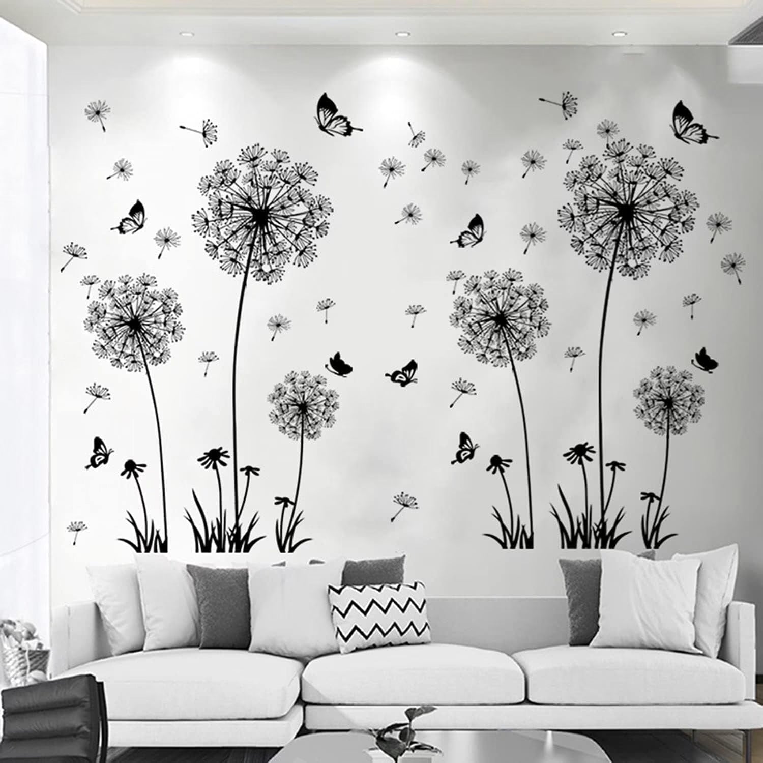 Dandelion & Butterfly Wall Decals – 2-Set Floral Peel and Stick Wall Art