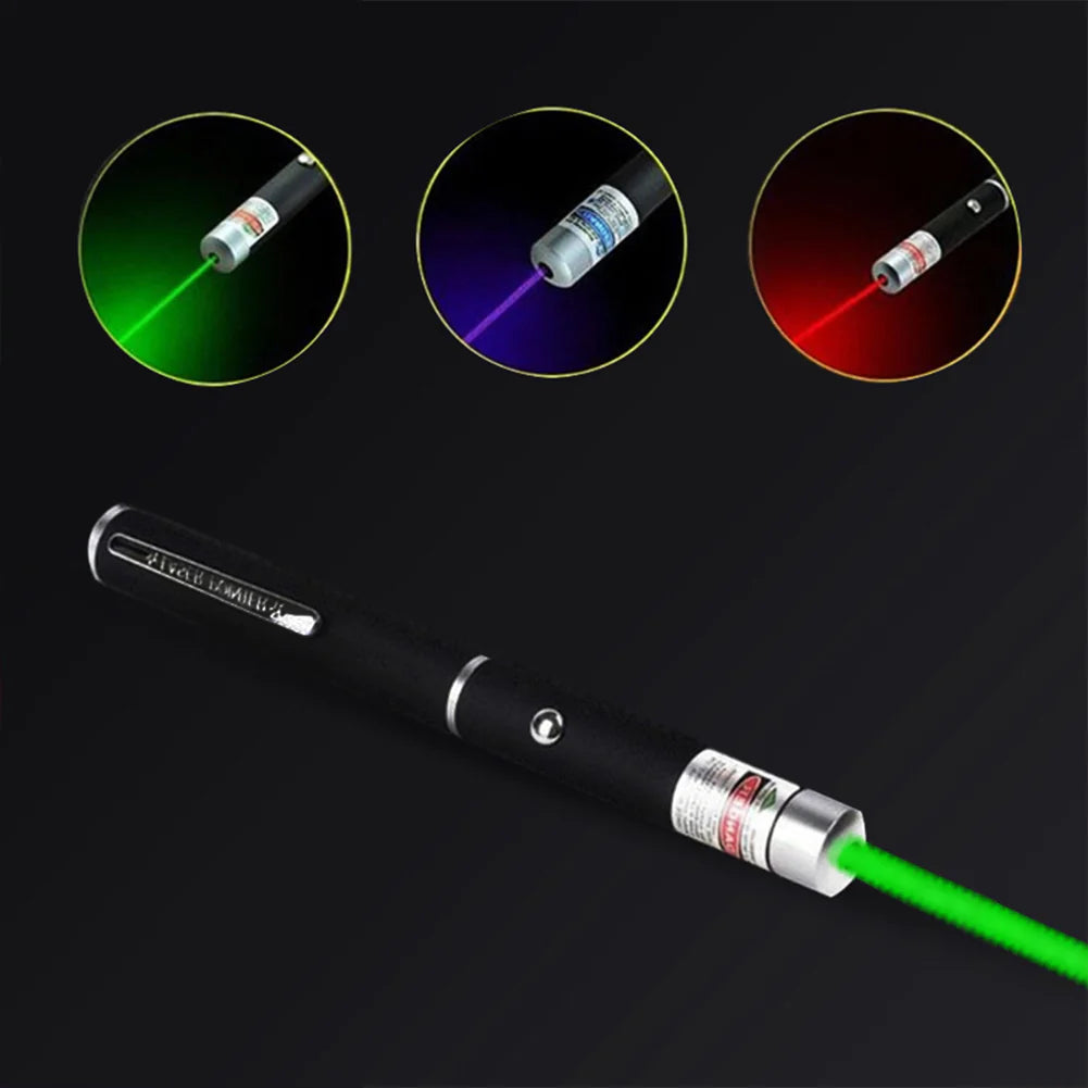 3-Pack 900 Mile Laser Pointer Pen – Green, Blue & Red Visible Beam