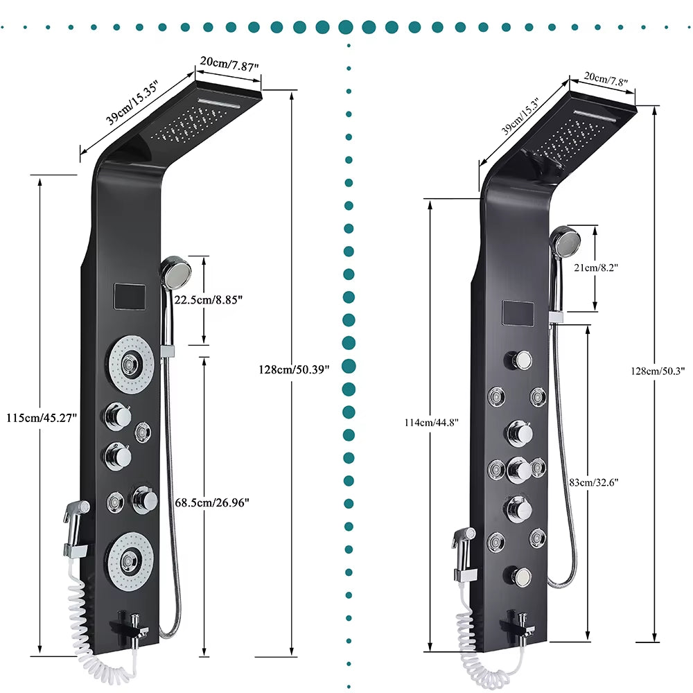 Shower Faucet & Bath Mixer Tap – Bathroom Shower Panel System with Handshower - Pick your Color