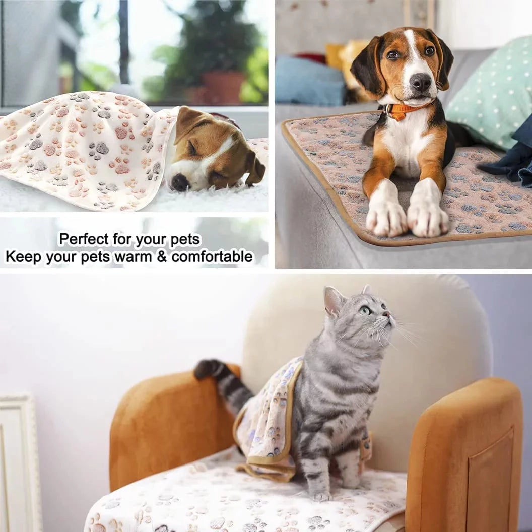Premium Fleece Pet Blanket – Super Soft Fluffy Flannel Throw for Dogs & Cats, 23" x 16"