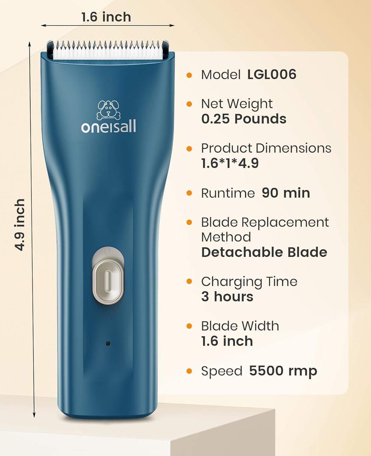 Oneisall Pet Clipper – Quiet Hair Trimmer for Cats with Matted Hair