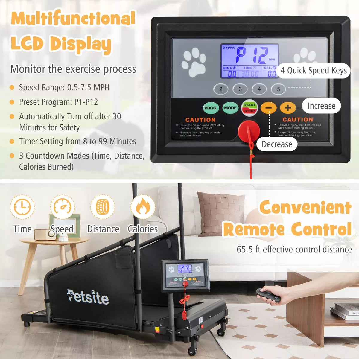 Costway Dog Treadmill – Indoor Running & Training Machine for Small to Medium Dogs