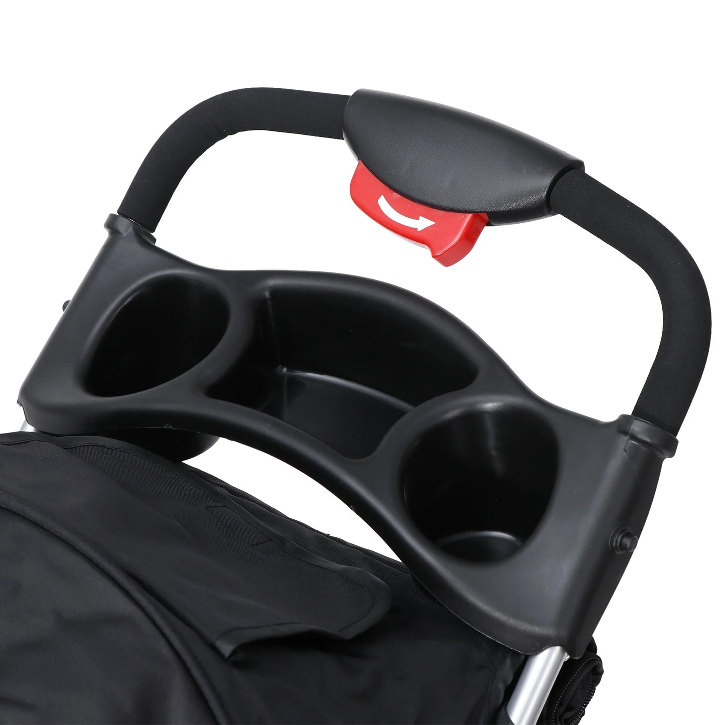 Foldable 3-Wheel Pet Stroller – Dog & Cat Travel Carrier with Storage Basket, Black